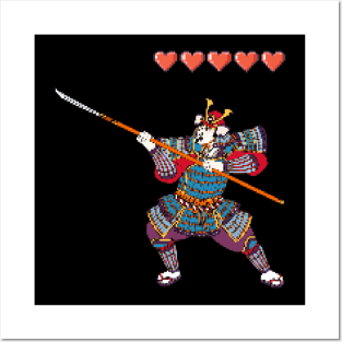 Pixelart samurai game Posters and Art